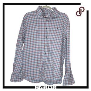 Johnnie-O Hangin' Out Men's Plaid Flannel Button-up Frank Shirt Malibu Large